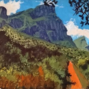 Blue Mountain behind The field (Art by Dean)